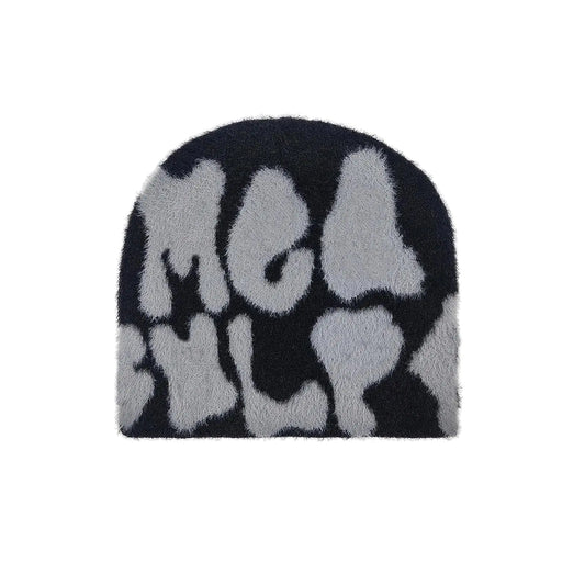 Black and grey beenie