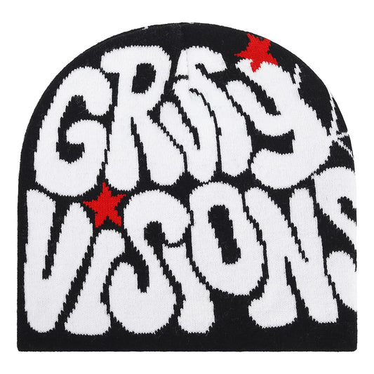 red and white beenie
